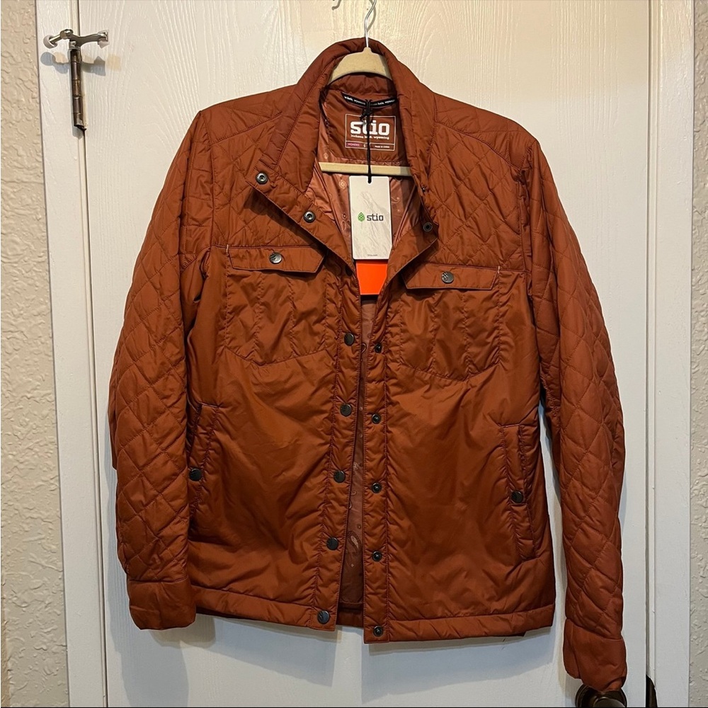 Stio Quilted Jacket in Rust Brown